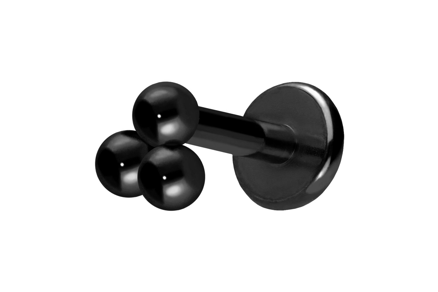 Titan Labret Piercing mit Push Fit 3 KUGELN